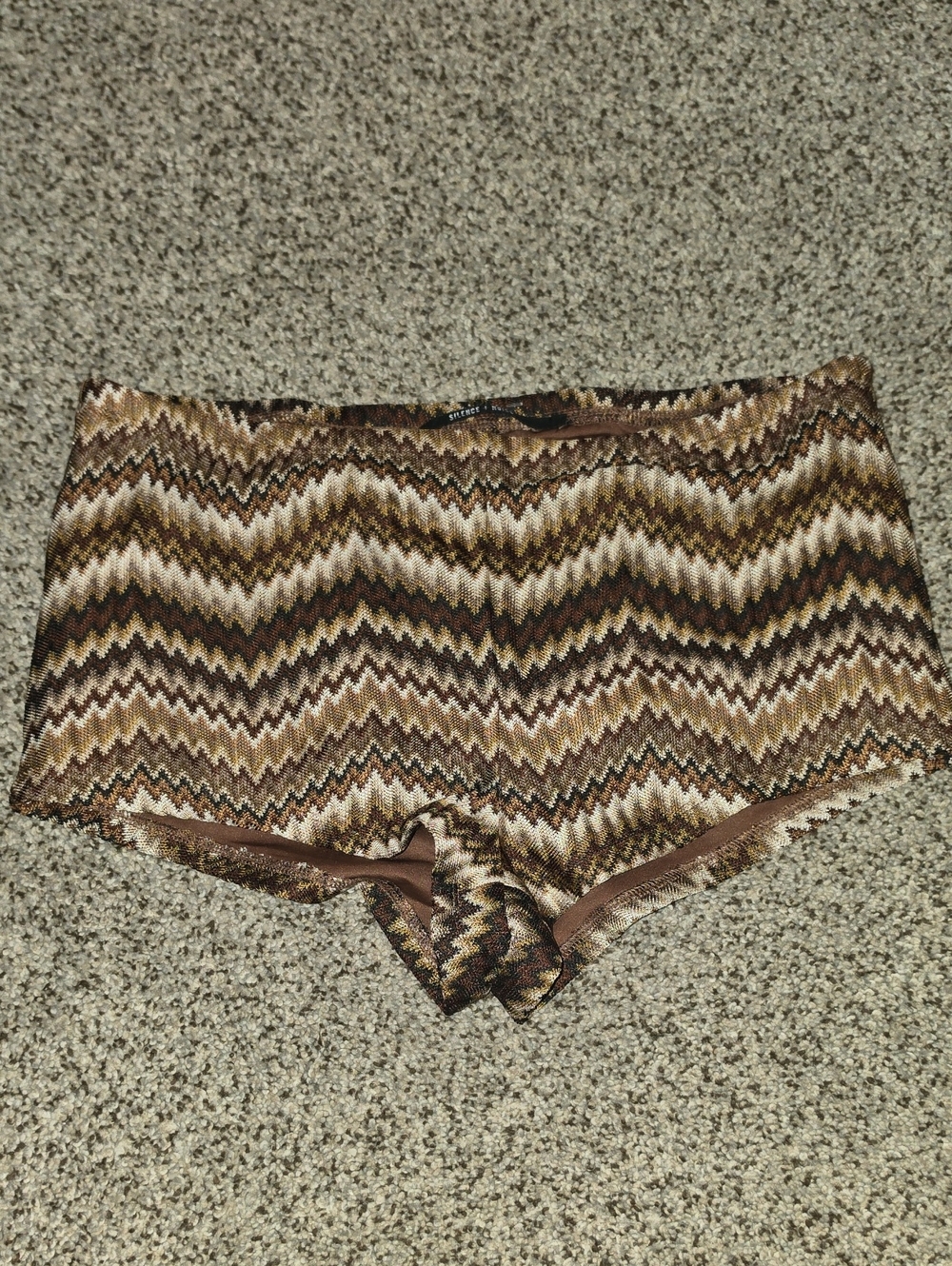 Silence + Noise Brown Knit Chevron Swim Bottoms Large Urban Outfitters
